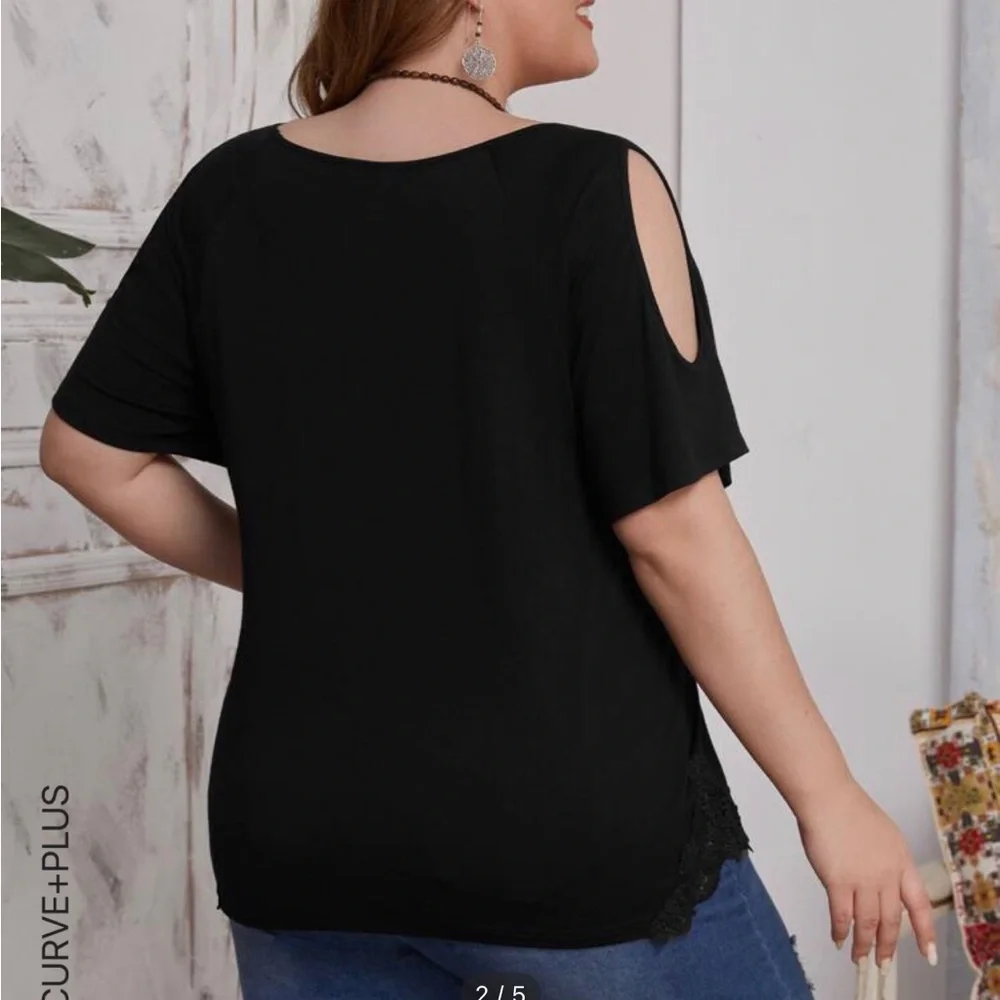 FASHION PLUS COOL SHOULDER TEE SIZE 2X - Picture 2 of 5
